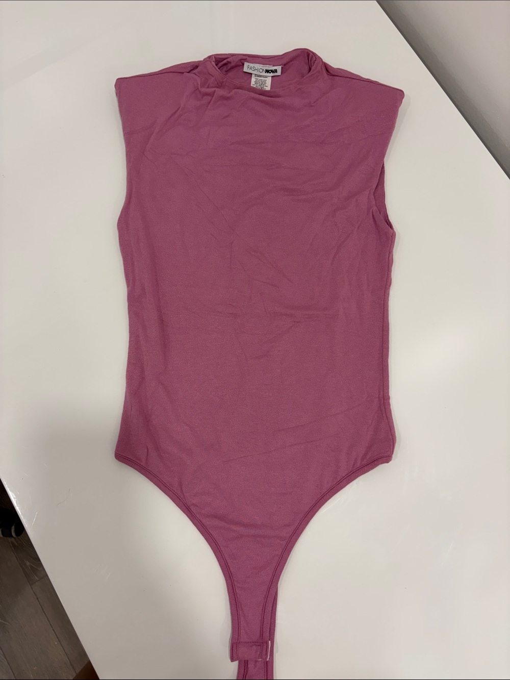 Fashion Nova Pink Sleeveless High-Neck Bodysuit